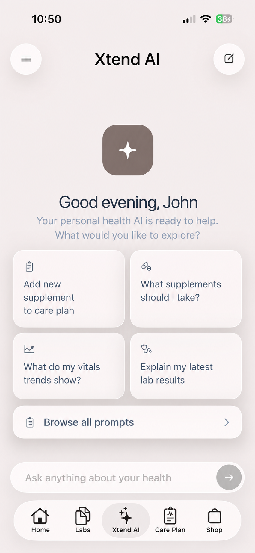 Xtend AI personal health assistant